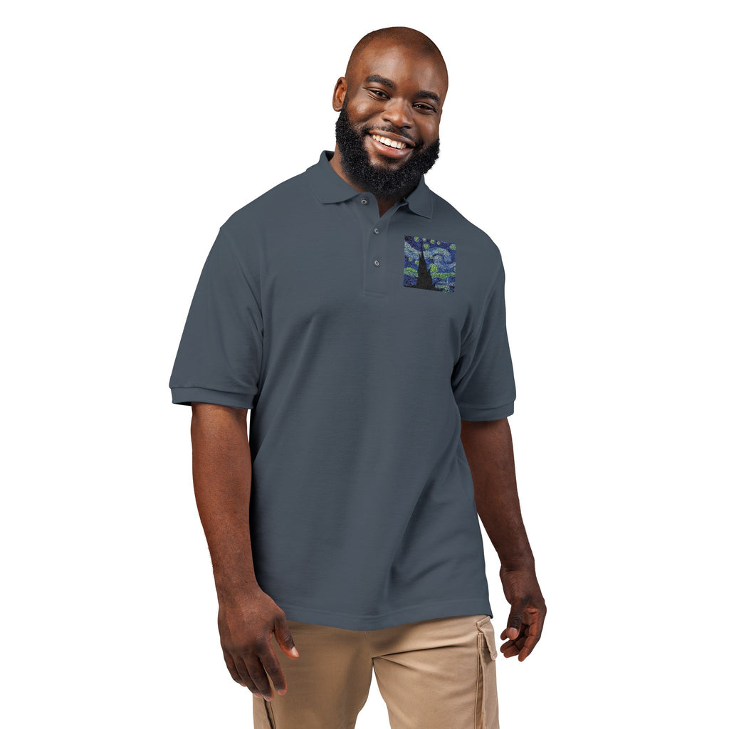 Embroidered Starry Night Tree Polo