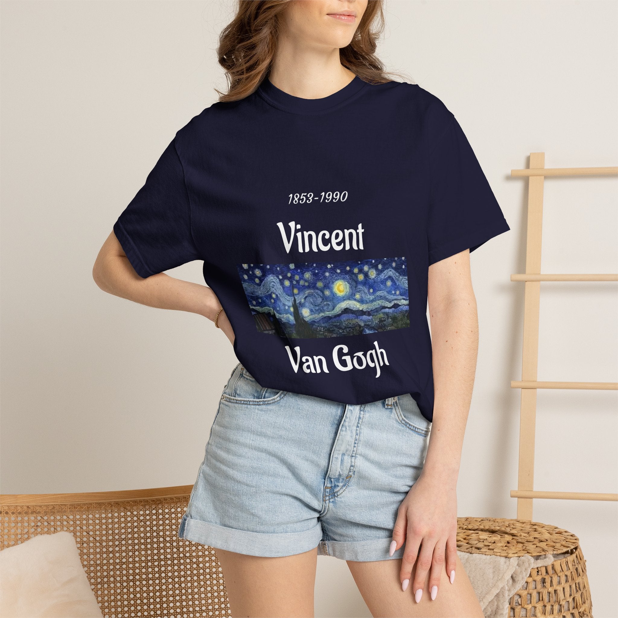 Van Gogh Art Tee — Starry Night & Sunflowers Graphic T-Shirt