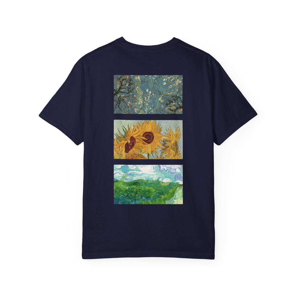 Van Gogh Art Tee — Starry Night & Sunflowers Graphic T-Shirt