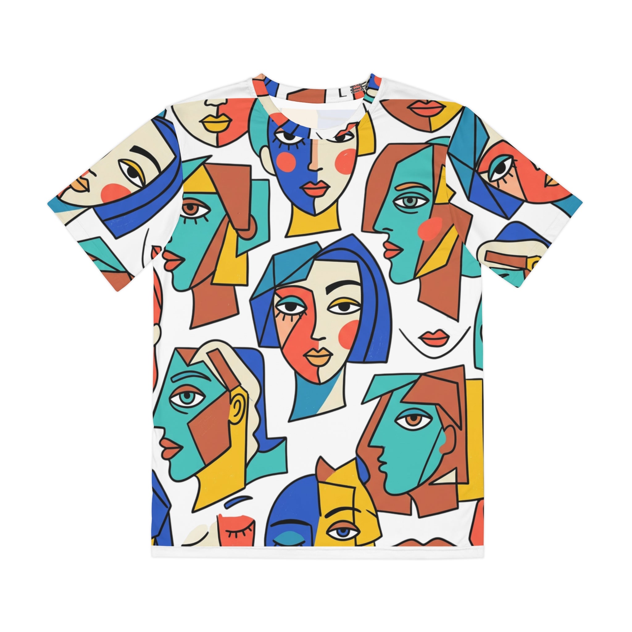 Picasso Abstract Cubist Faces All-Over Print Tee