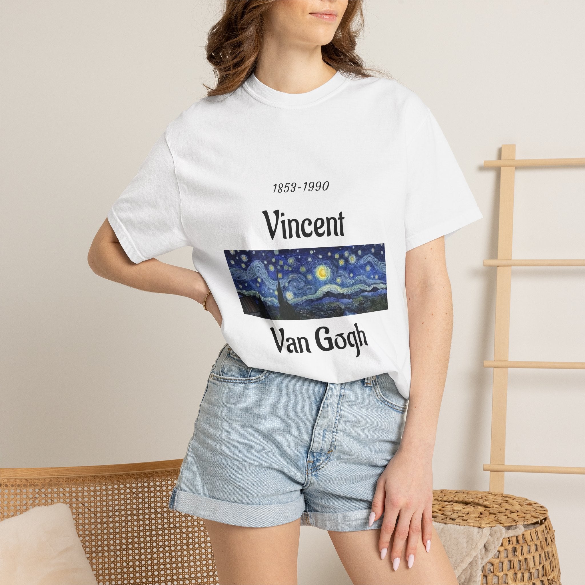 Van Gogh Art Tee — Starry Night & Sunflowers Graphic T-Shirt