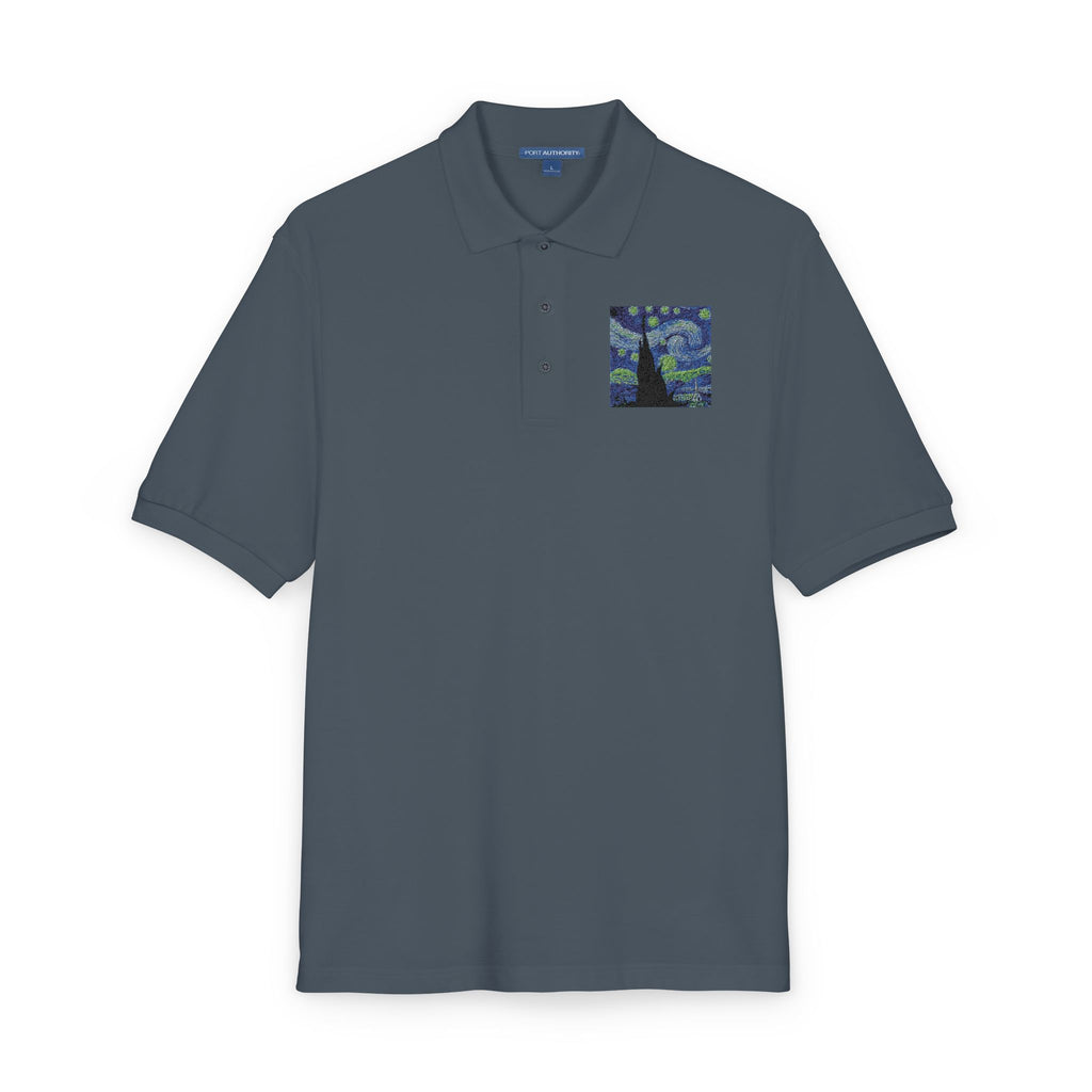 Embroidered Starry Night Tree Polo