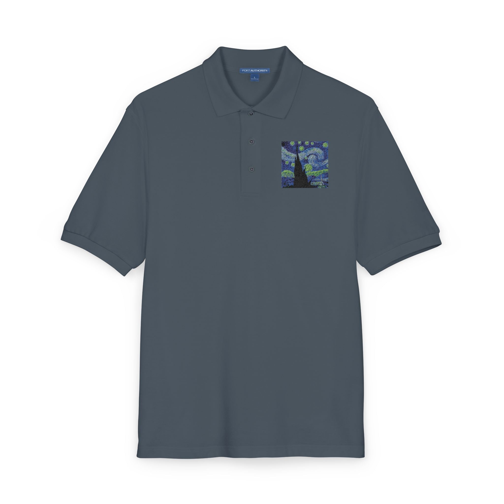 Embroidered Starry Night Tree Polo