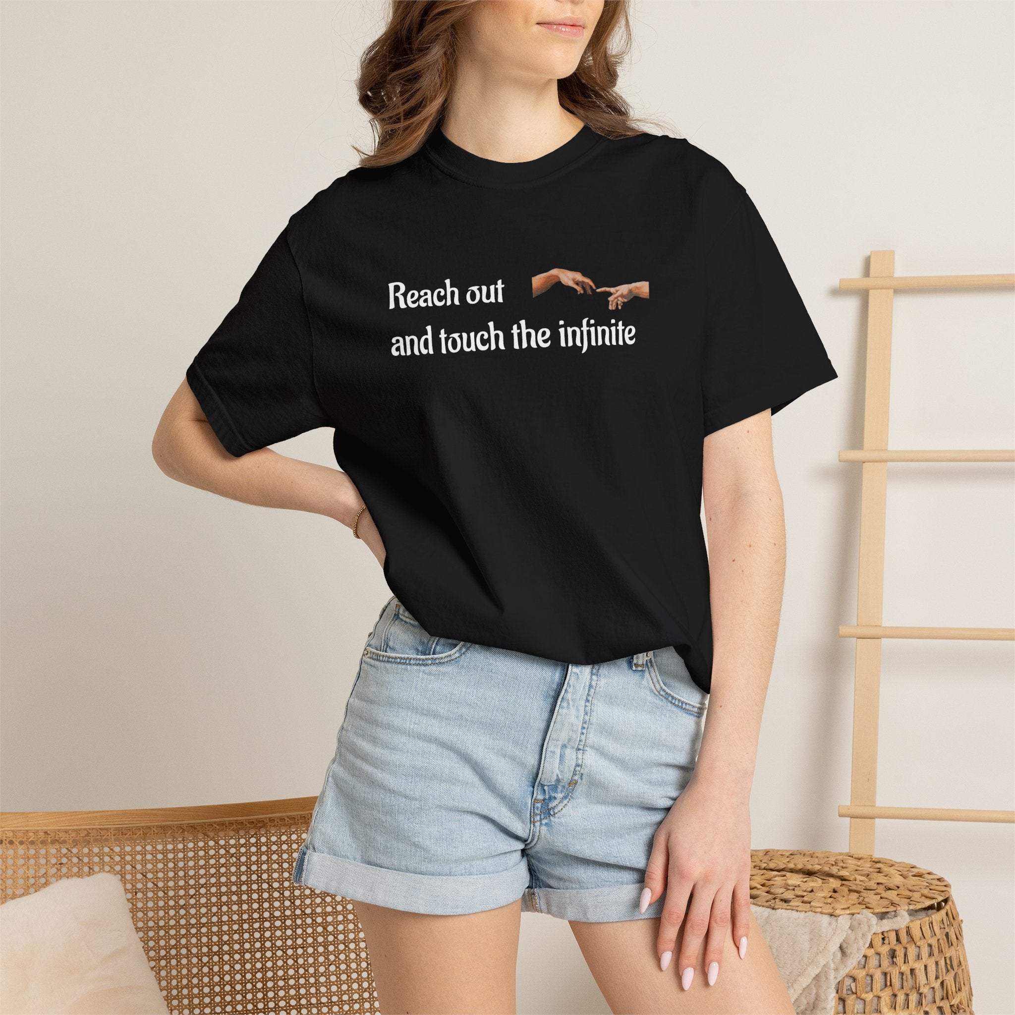 Reach Out and Touch the Infinite T-Shirt — Inspirational Hands Graphic Tee