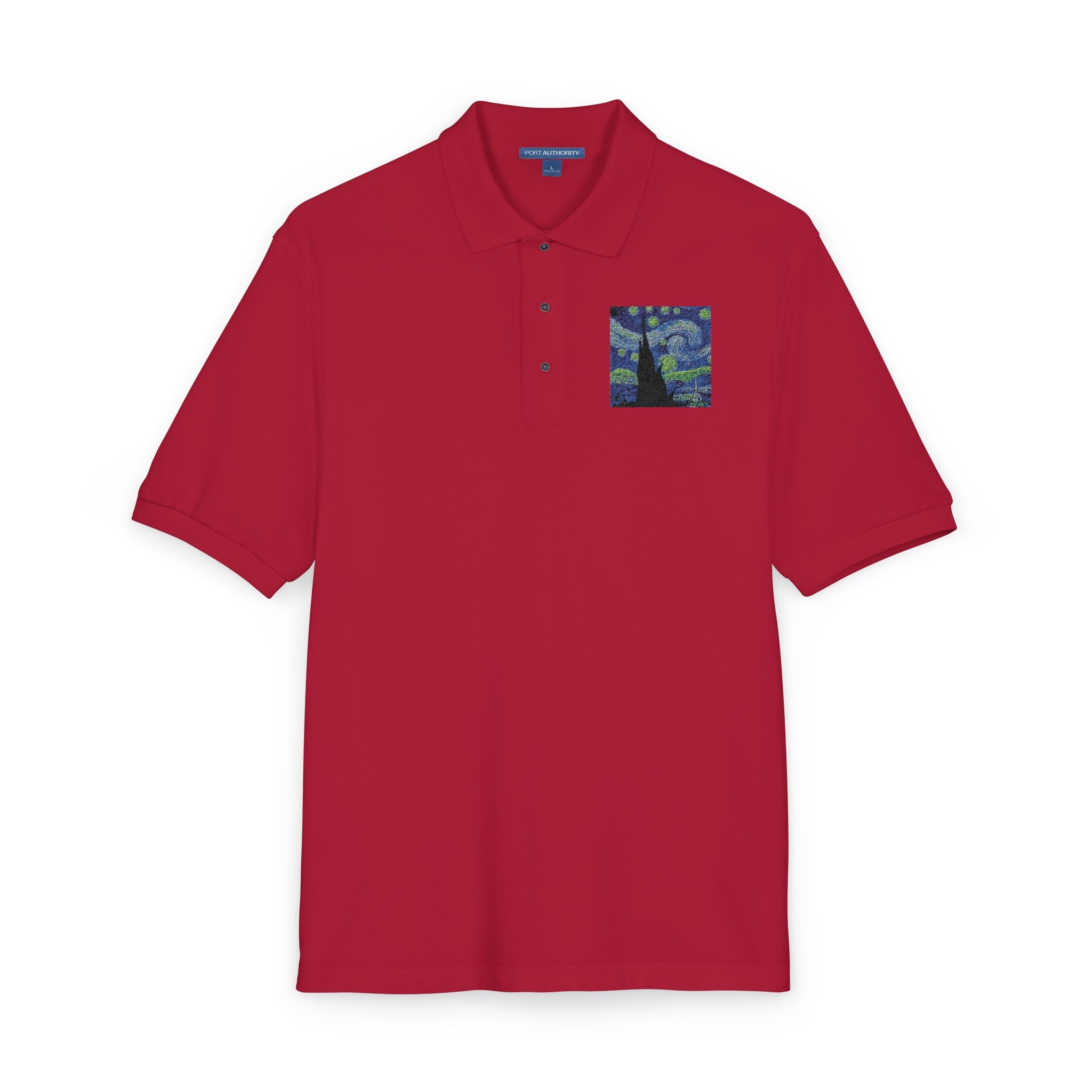 Embroidered Starry Night Tree Polo
