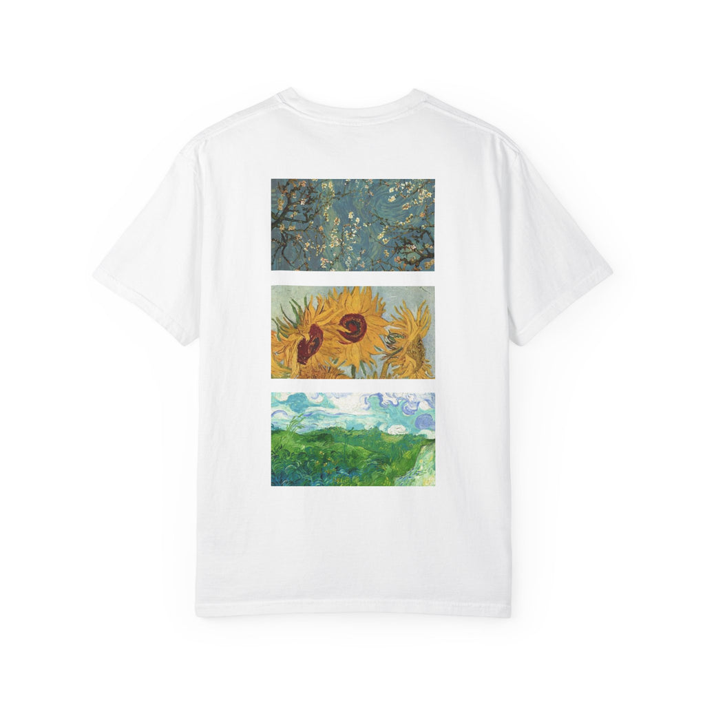 Van Gogh Art Tee — Starry Night & Sunflowers Graphic T-Shirt