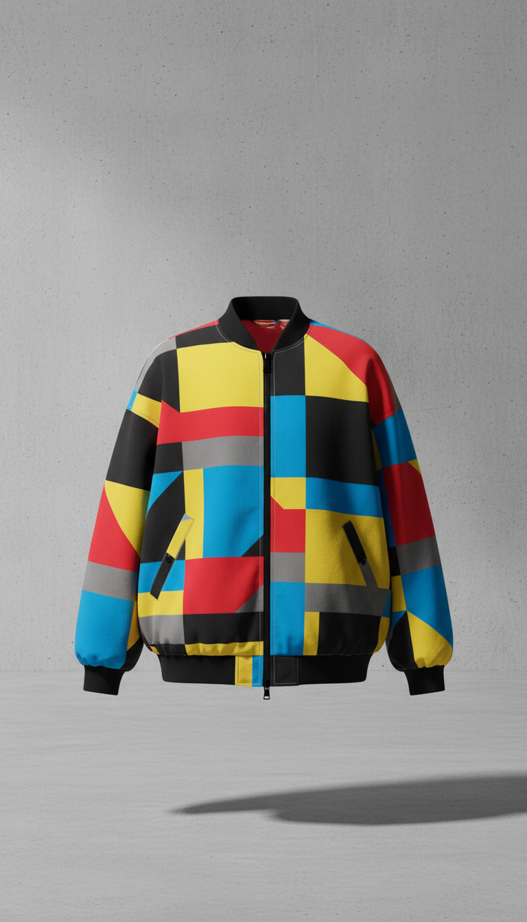 Oversized Jacket with Spray-Painted Graphics