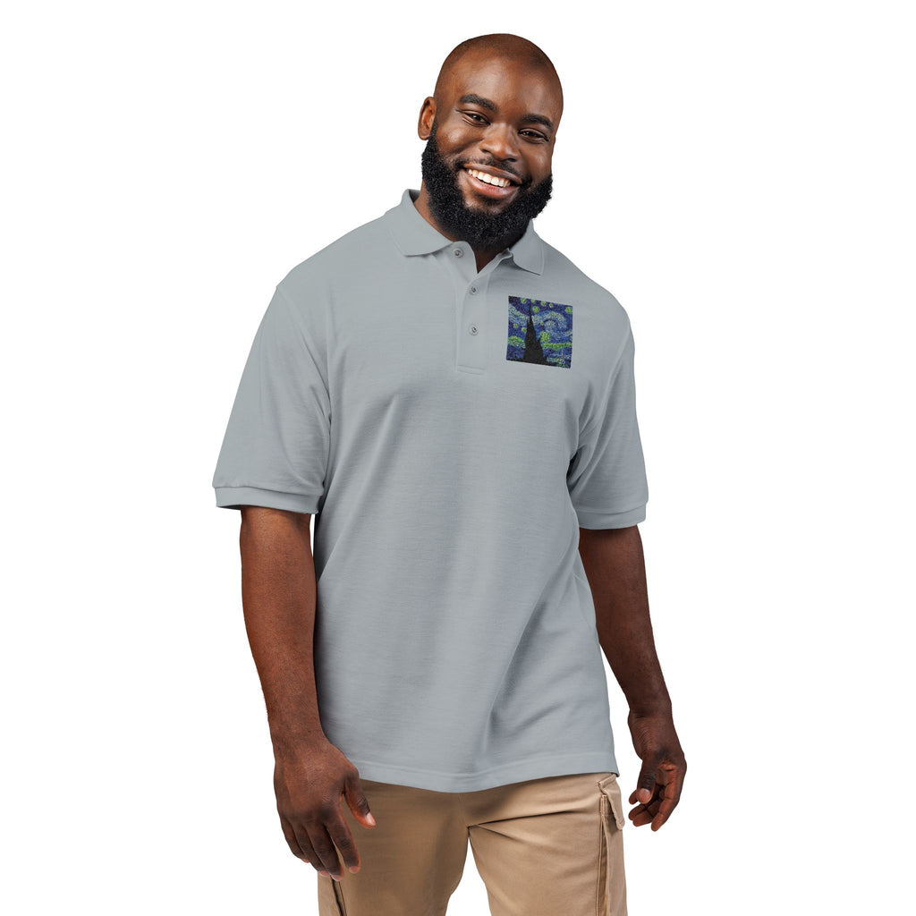 Embroidered Starry Night Tree Polo