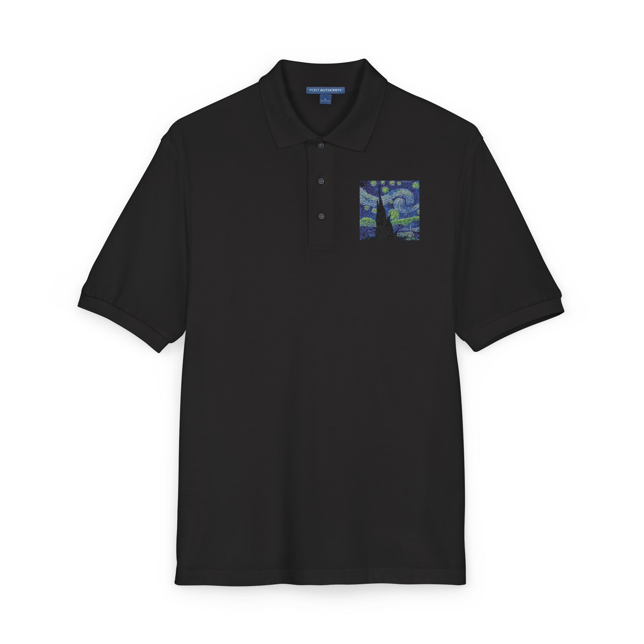 Embroidered Starry Night Tree Polo