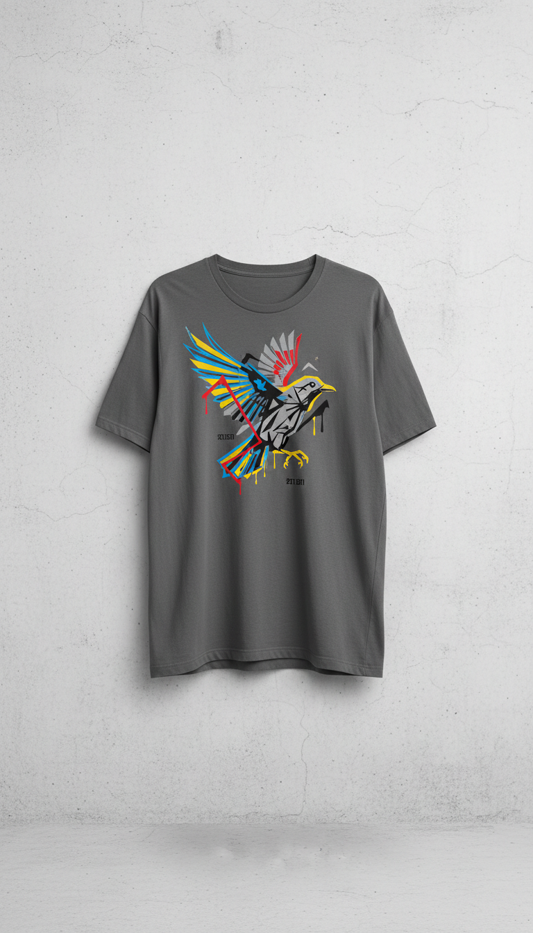 Graphic Tee with Street-Art Motif