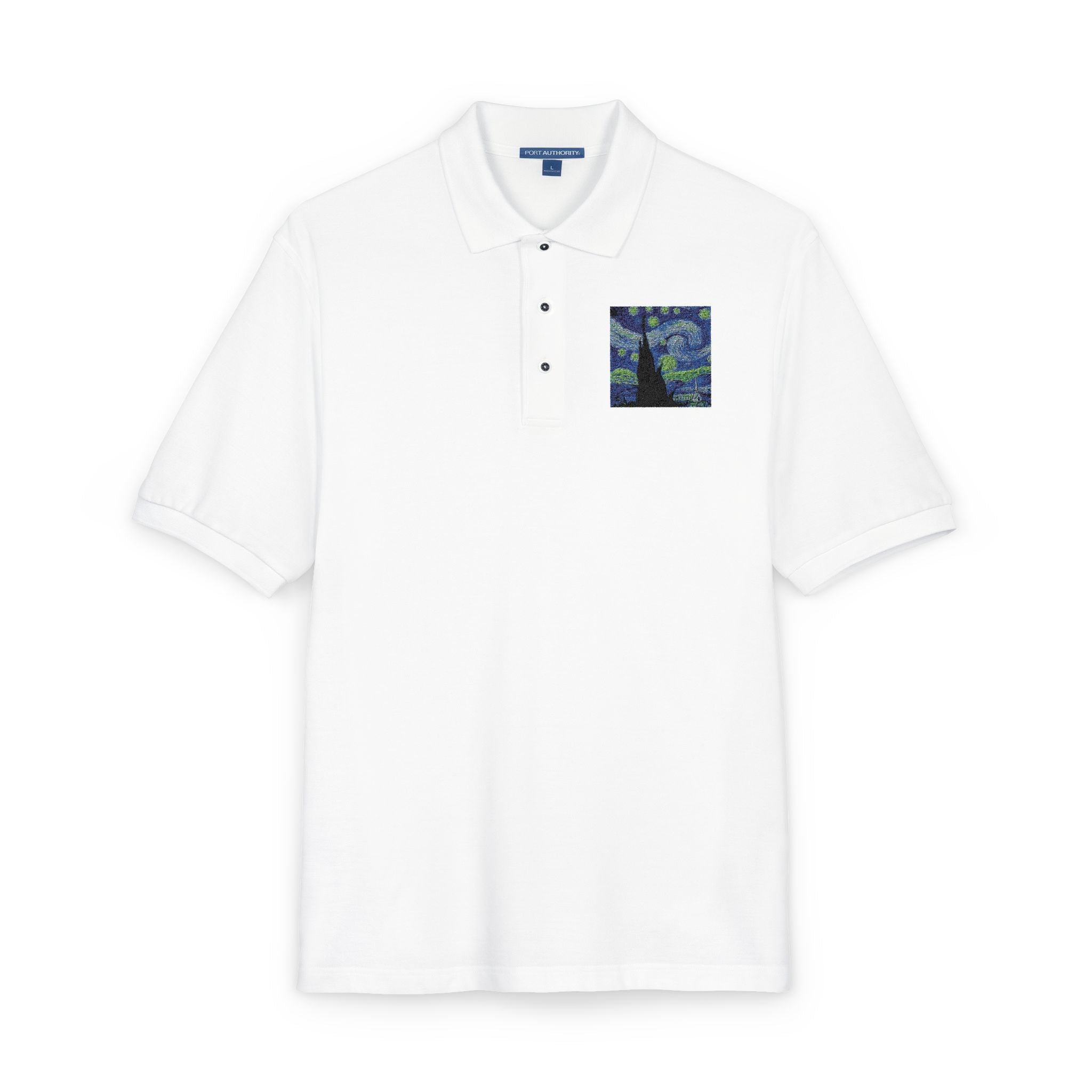 Embroidered Starry Night Tree Polo