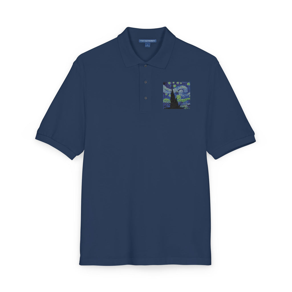 Embroidered Starry Night Tree Polo