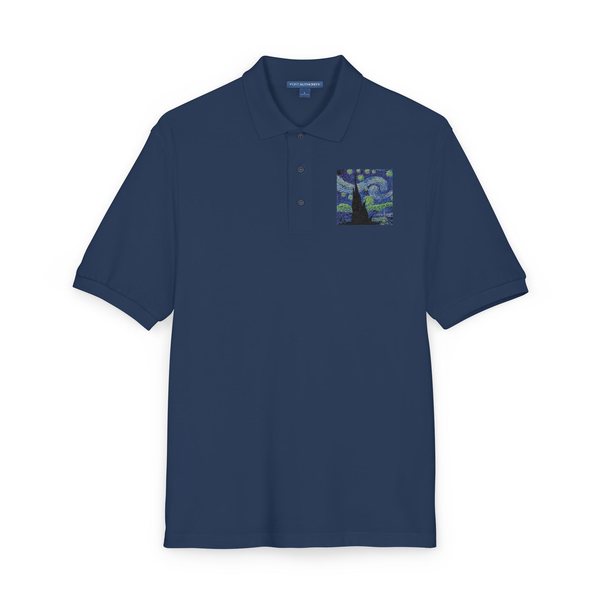 Embroidered Starry Night Tree Polo