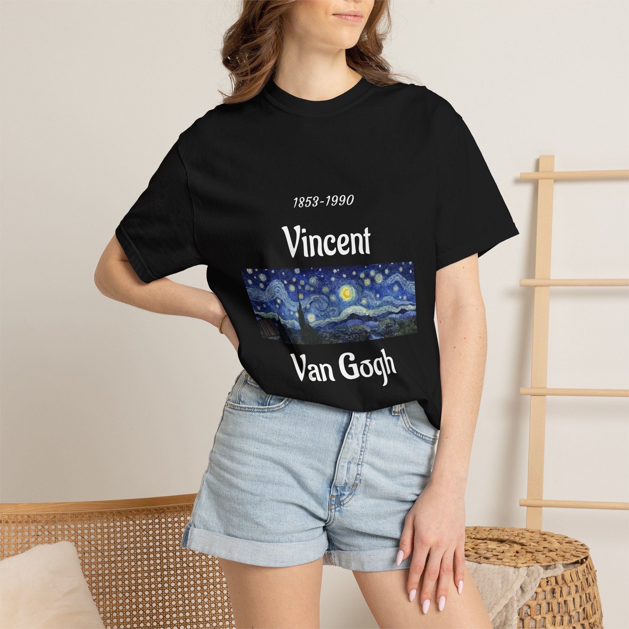 Van Gogh Art Tee — Starry Night & Sunflowers Graphic T-Shirt